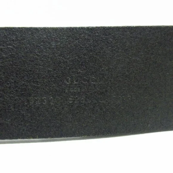 GUCCI Guccissima Black Silver Leather Hardware Belt 271-030525 - Picture 7 of 7